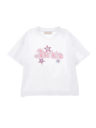 Monnalisa Kids'   Barbie Logo Print T-shirt In White