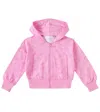 Monnalisa Pink Crop Sweatshirt For Girl With Barbie Printed In Rosa Peach