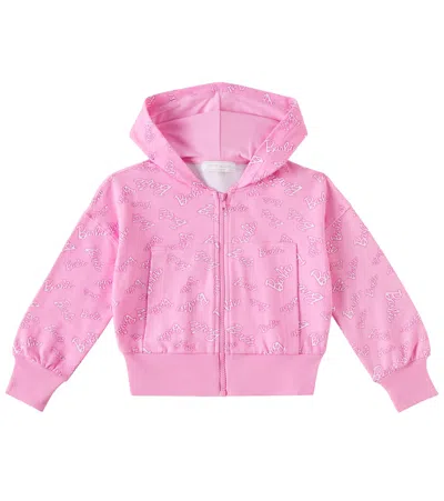 MONNALISA X BARBIE PRINTED COTTON-BLEND JERSEY HOODIE