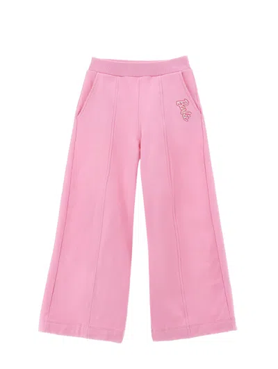 Monnalisa Kids'   Barbie™ Stretch Sweatpants In Bright Peach Pink