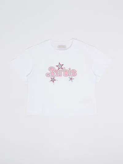 Monnalisa Kids' Barbie T-shirt In Bianco