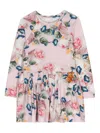 Monnalisa Baroque Roses-print Tiered Dress In Pink