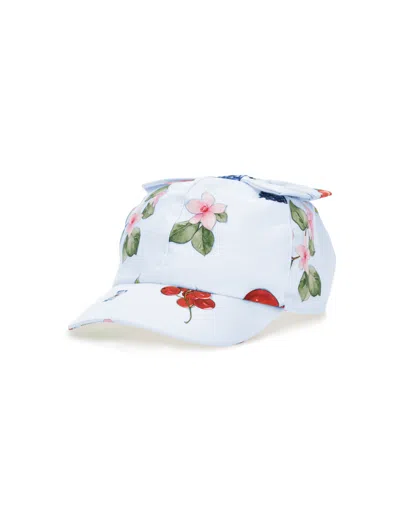 Monnalisa Kids'   Baseball Cap With Bow In Sky Blue