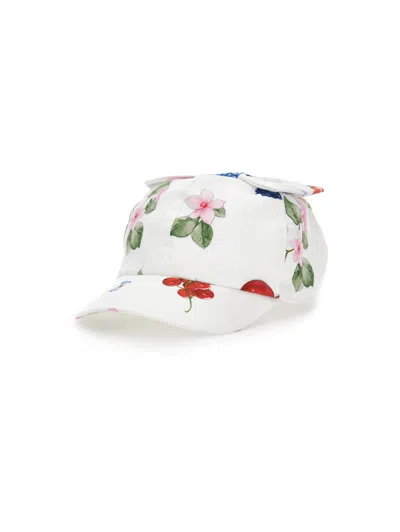 Monnalisa Kids'   Baseball Cap With Bow In White