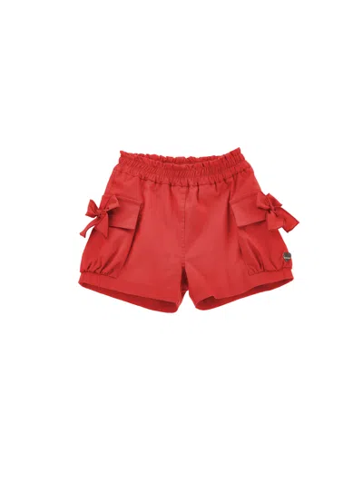 Monnalisa Kids'   Batavia Fabric Shorts In Red