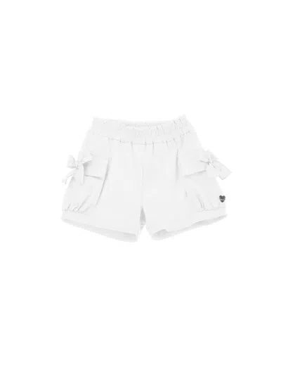 Monnalisa Kids'   Batavia Fabric Shorts In White