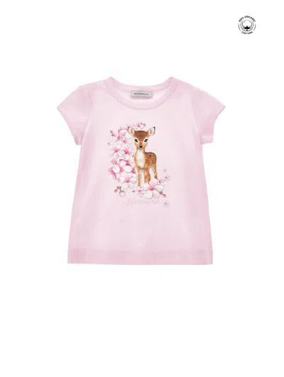 Monnalisa Kids' Baumwoll-t-shirt In Pink