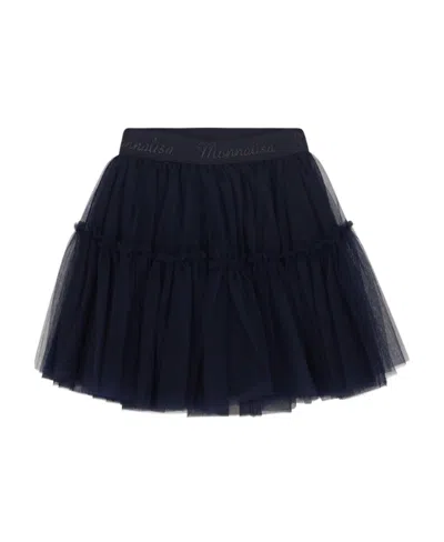 Monnalisa Kids' Bead-logo Tutu Skirt In Black