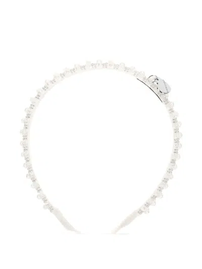 Monnalisa Kids' Beaded Headband In Metallic