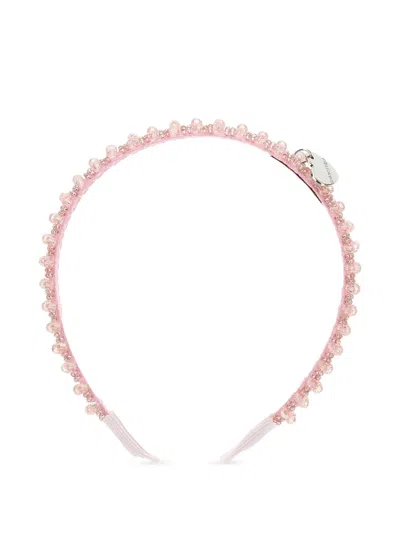 Monnalisa Kids' Beaded Headband In Pink