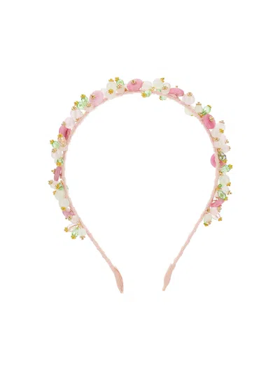 Monnalisa Kids'   Beaded Headband In Pink