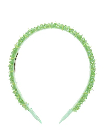 Monnalisa Kids'   Beaded Headband In Sage Green