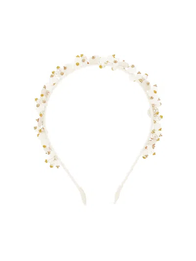 Monnalisa Kids'   Beaded Headband In White