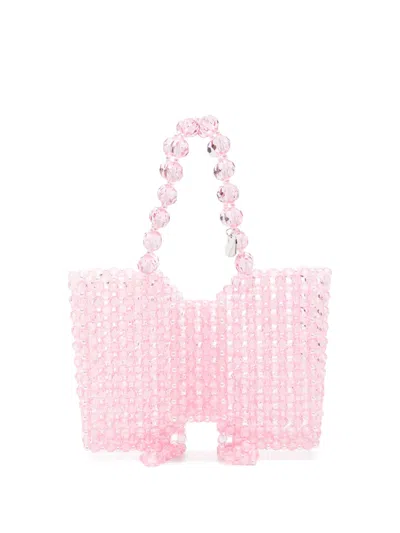 Monnalisa Kids' Beaded Tote Bag In Pink