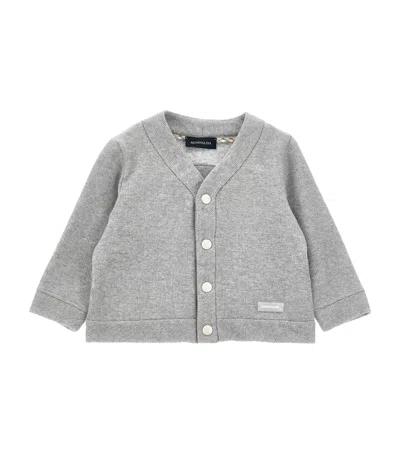 Monnalisa Babies' Bear Appliqué Cardigan In Gray