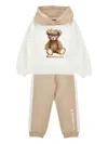 Monnalisa Bear-graphic Hoodie In Neutral