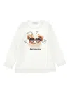 Monnalisa T-shirt St.teddy Jersey Jersey Cotone Stretch In White