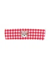 Monnalisa Bear-motif Gingham Headband In Red