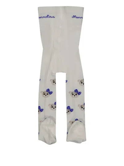 Monnalisa Babies' Bear-print Tights In Neutral