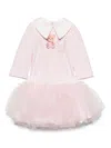 Monnalisa Bear-print Tutu Skirt Set In Pink