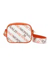 Monnalisa Printed Leather Bag In Orange