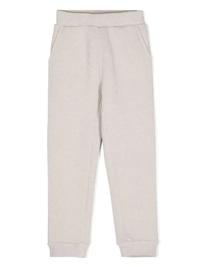 Monnalisa Kids' Bow-detail Track Pants In Ecrù/argento