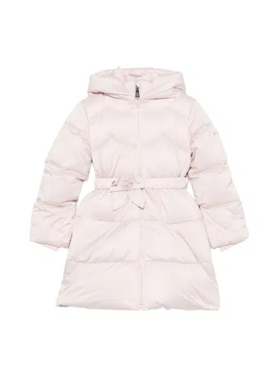 Monnalisa Kids' Belted Hooded Coat In Pink