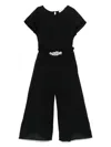Monnalisa Belted Jumpsuit In Black