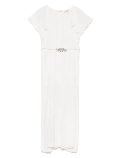 Monnalisa Kids' Belted Jumpsuit In White