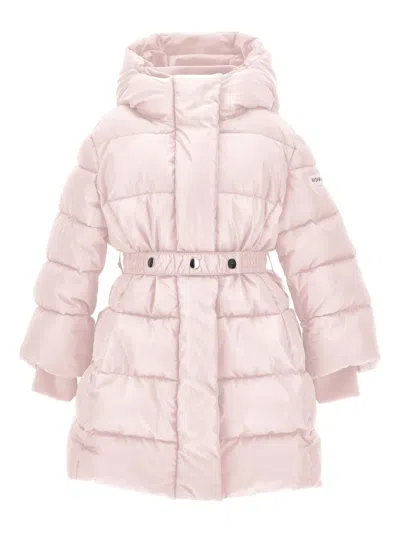 Monnalisa Kids' Belted Padded Coat In Pink