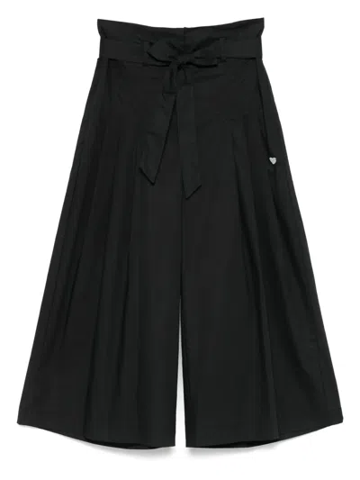 Monnalisa Kids' Belted Trousers In Black