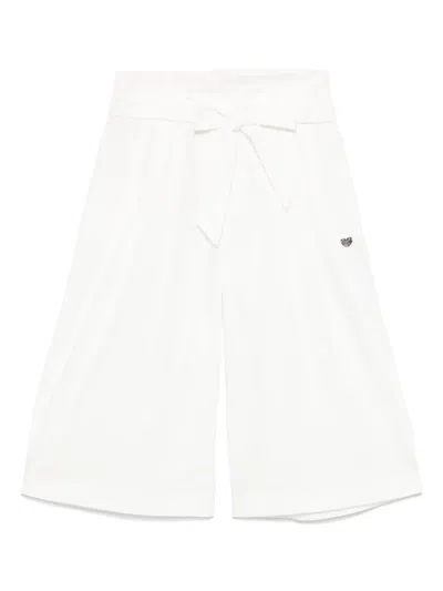 Monnalisa Kids' Belted Trousers In White