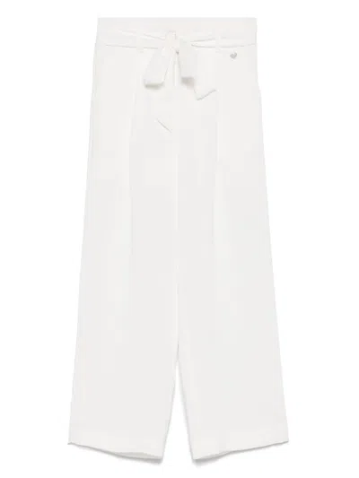 Monnalisa Kids' Belted Trousers In White