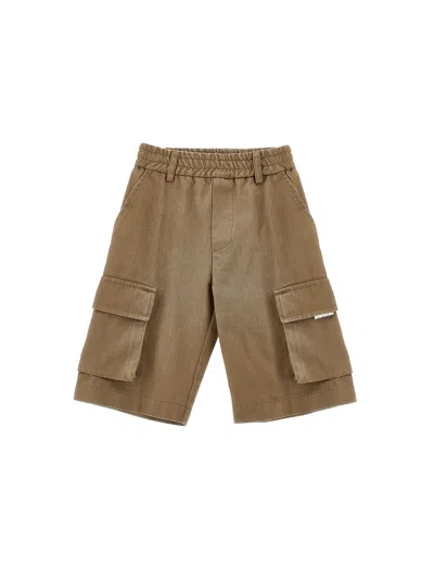 Monnalisa Kids'   Bermuda Over Cargo In Beige