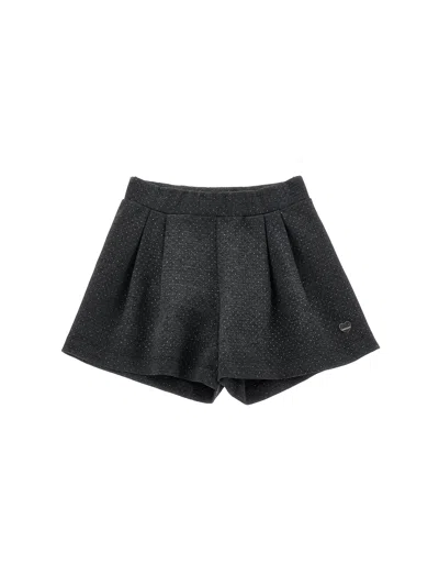 Monnalisa Kids' Logo-plaque Shorts In Grey
