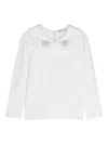 Monnalisa Bib-collar T-shirt In White
