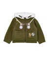 Monnalisa Binocular Print Hoodie In Sage Green + White