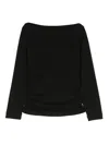Monnalisa Cowl-neck Ruched Top In Black