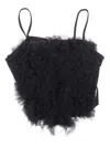 Monnalisa Black Top With Organza In Black
