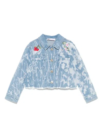 Monnalisa Kids' Bleached-effect Shorts In Blue