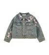 Monnalisa Mit Pfirsichblüten Bestickte Jeansjacke