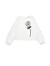 Monnalisa Blouse With 3d Rose Poplin In White