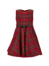 Monnalisa Plaid Dress In Red