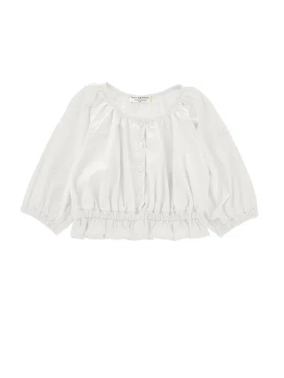 Monnalisa Kids'   Blouse With Embroidery And Buttons In Black