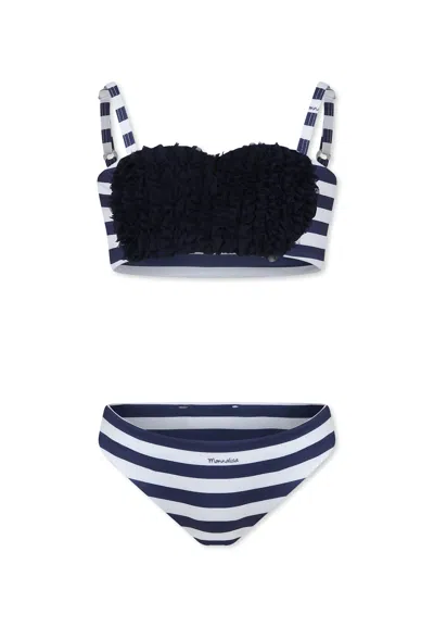 Monnalisa Kids' Blue Bikini For Girl With Heart