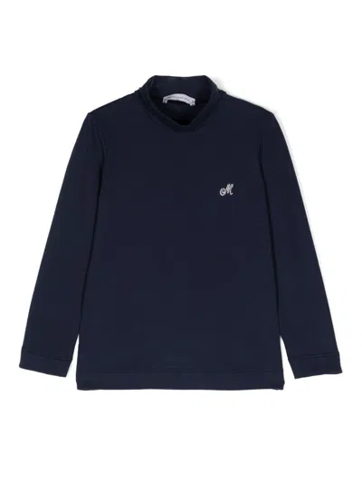 Monnalisa Kids' Appliqué-logo T-shirt In Blue