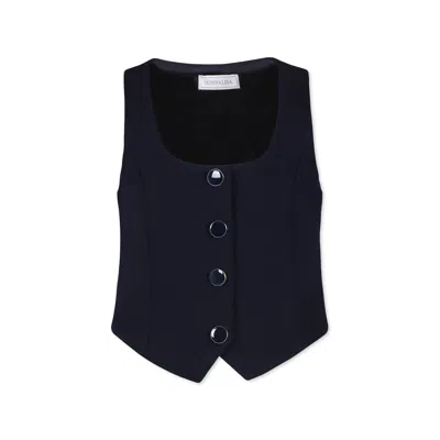 Monnalisa Kids' Blue Waistcoat For Girl With Logo