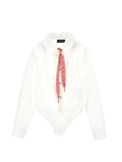 Monnalisa Kids'   Body Shirt With Tie In White