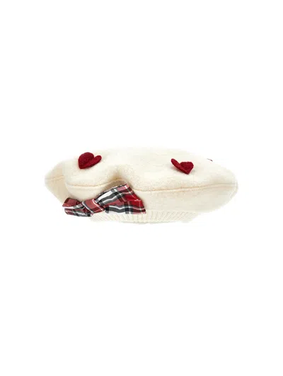 Monnalisa Kids'   Boiled Wool Beret In Cream