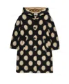 Monnalisa Bold Polka Dot-print Buttoned Coat In Black